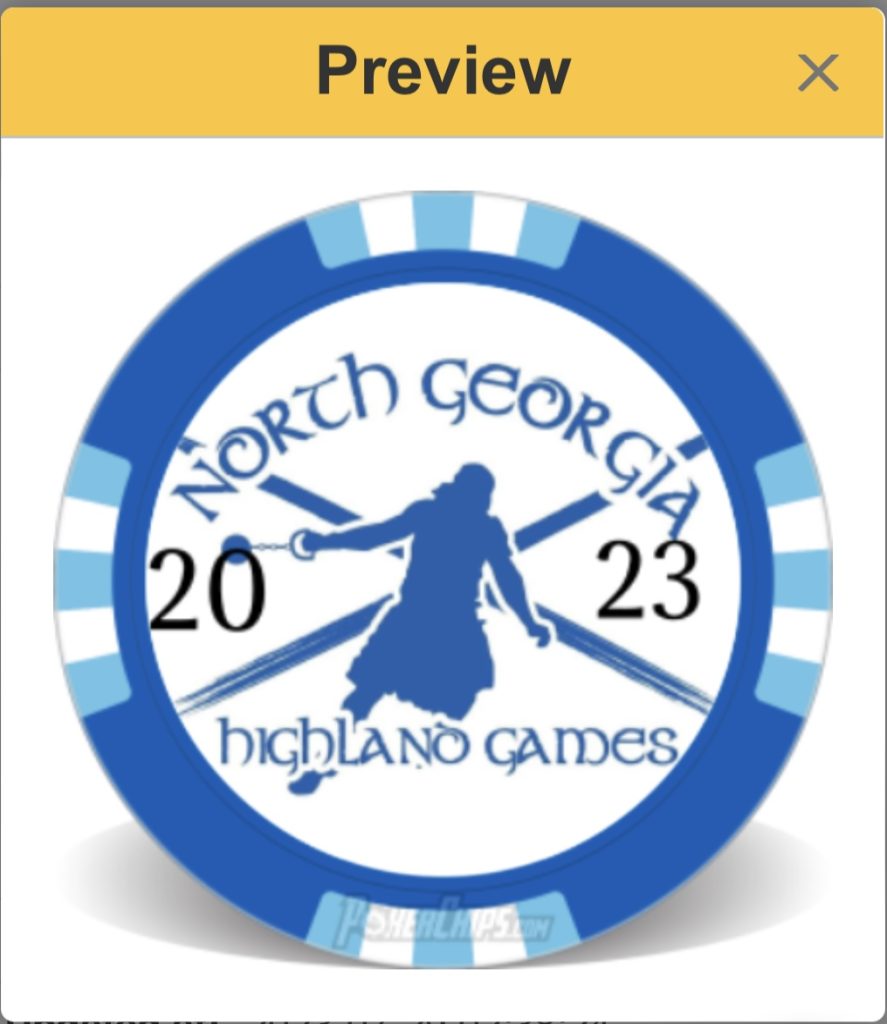 North Poker Chip Backyard Rebellion Highland Games