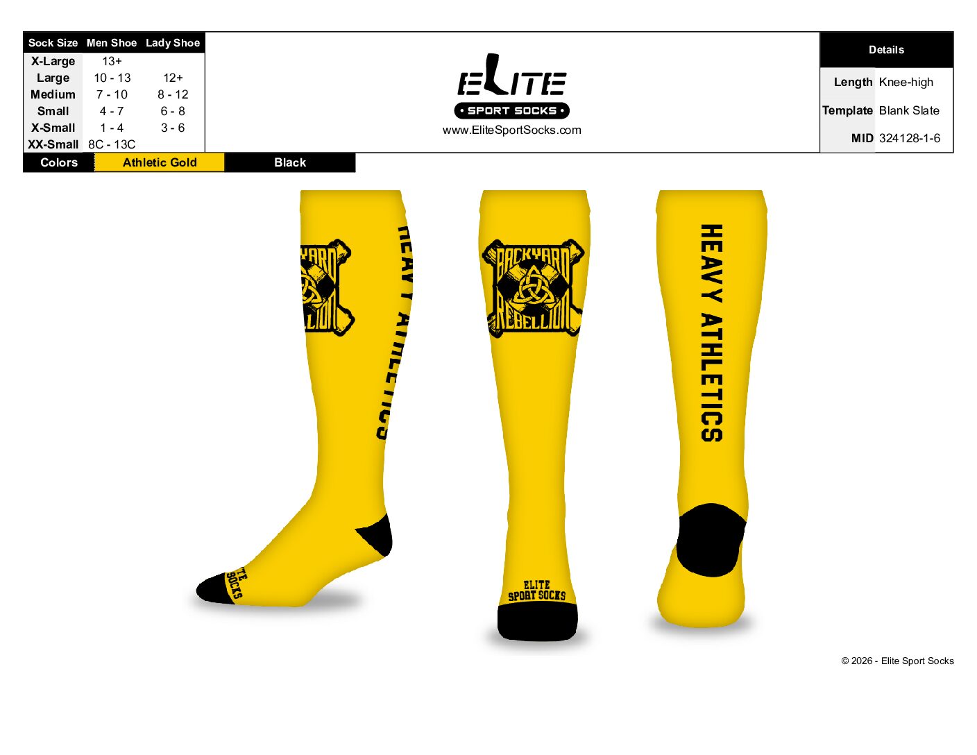 Gold and Black Socks